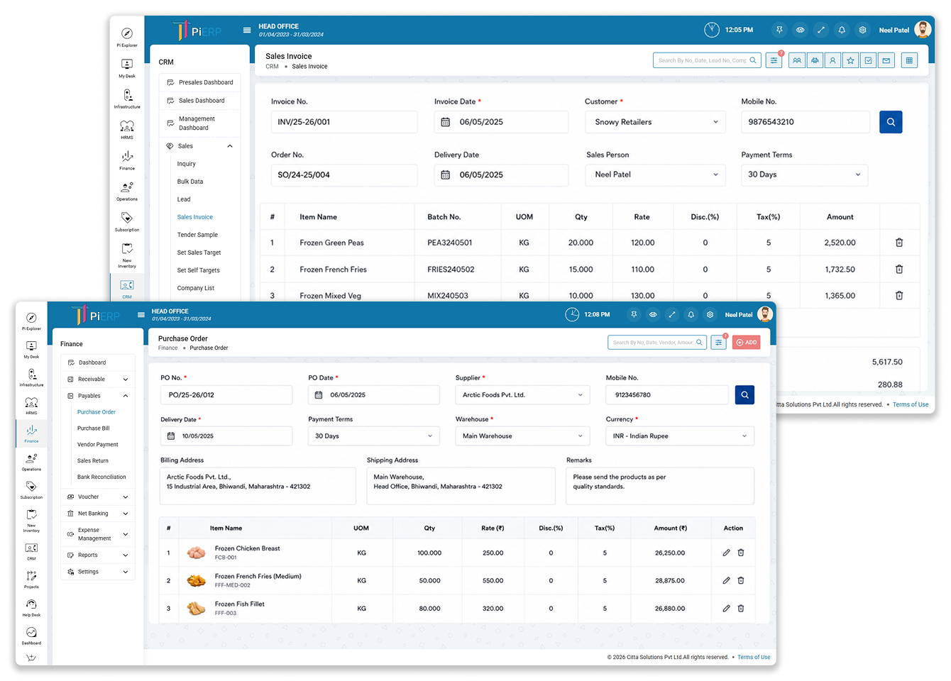 ERP for Frozen Foods Manufacturing